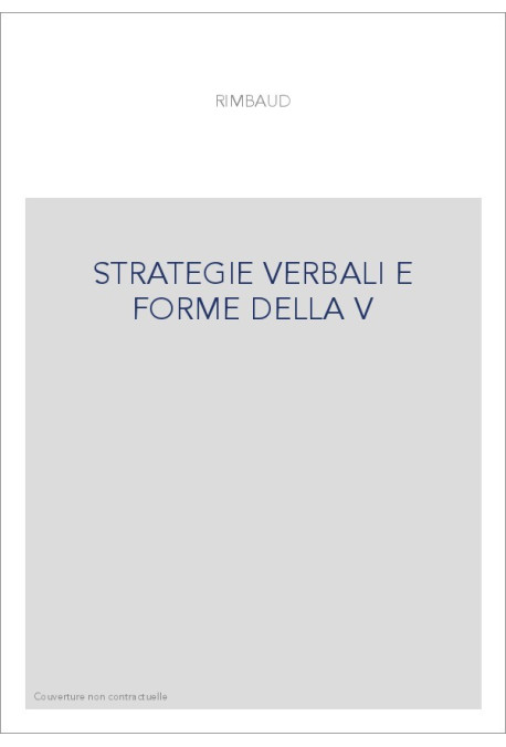 STRATEGIE VERBALI E FORME DELLA V