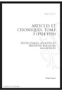 OEUVRES COMPLETES XIII. ARTICLES ET CHRONIQUES. TOME III. 1924-1931