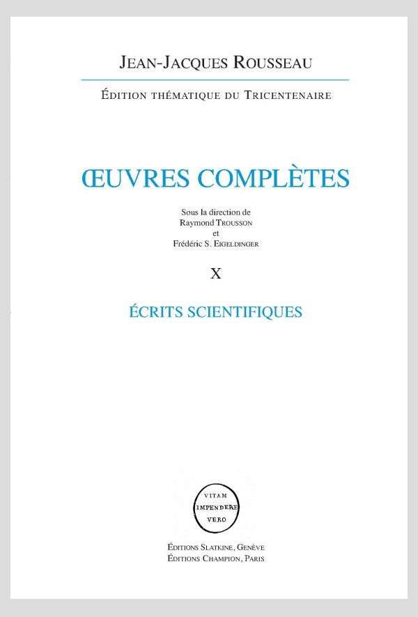 ÉCRITS SCIENTIFIQUES