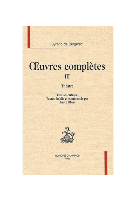 OEUVRES COMPLETES TOME III. THEATRE.