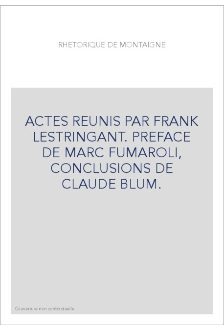 RHETORIQUE DE MONTAIGNE