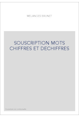 SOUSCRIPTION MOTS CHIFFRES ET DECHIFFRES