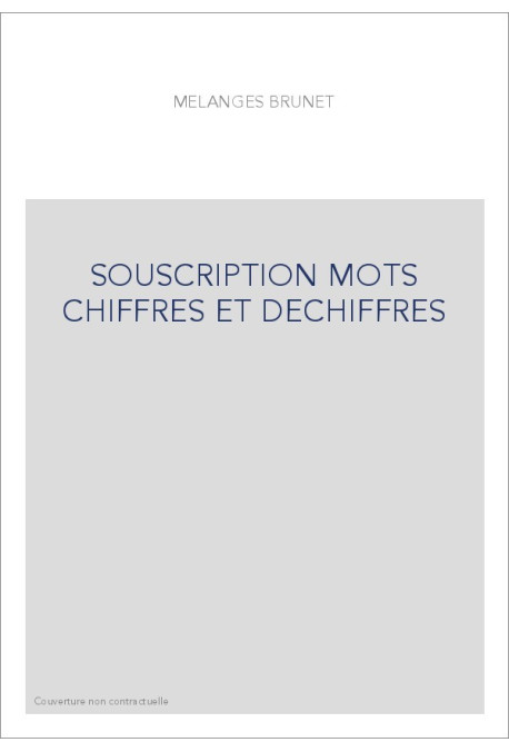 SOUSCRIPTION MOTS CHIFFRES ET DECHIFFRES