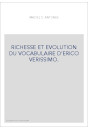 RICHESSE ET EVOLUTION DU VOCABULAIRE D'ERICO VERISSIMO.
