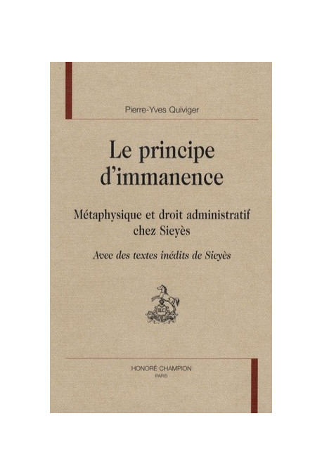 LE PRINCIPE D'IMMANENCE