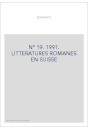 LITTERATURES ROMANES EN SUISSE. NOUVELLE SERIE. N° 19.