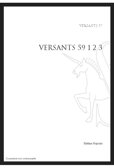 VERSANTS 59. FASCICULES FRANCAIS, ESPANOL, ITALIANO