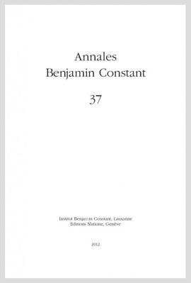 ANNALES BENJAMIN CONSTANT  NUMÉRO 37/2012