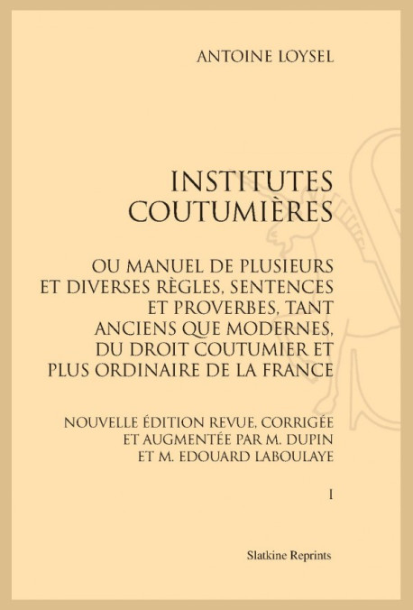 INSTITUTES COUTUMIERES