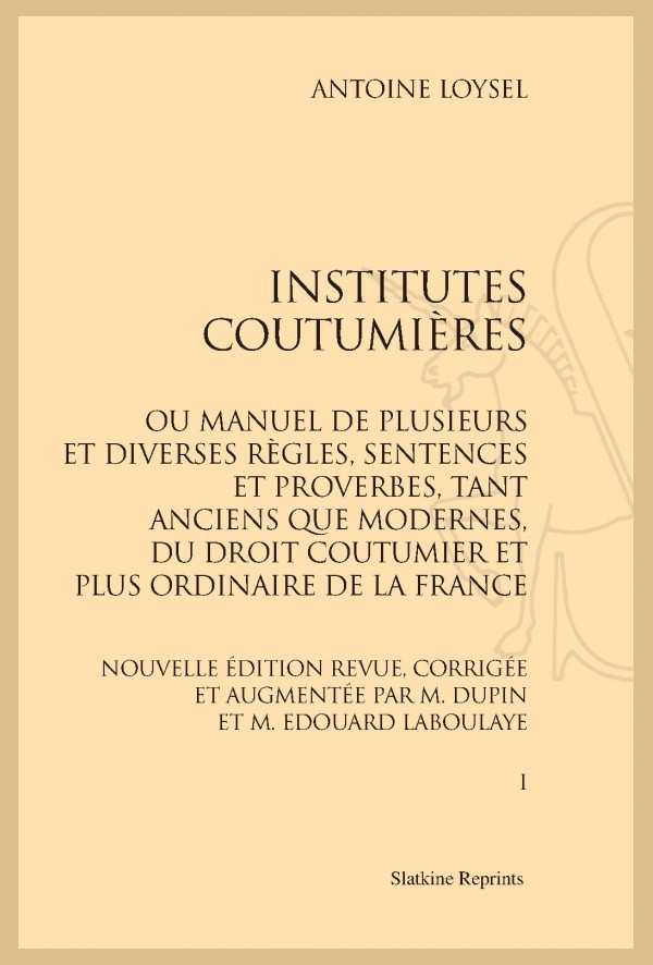 INSTITUTES COUTUMIERES