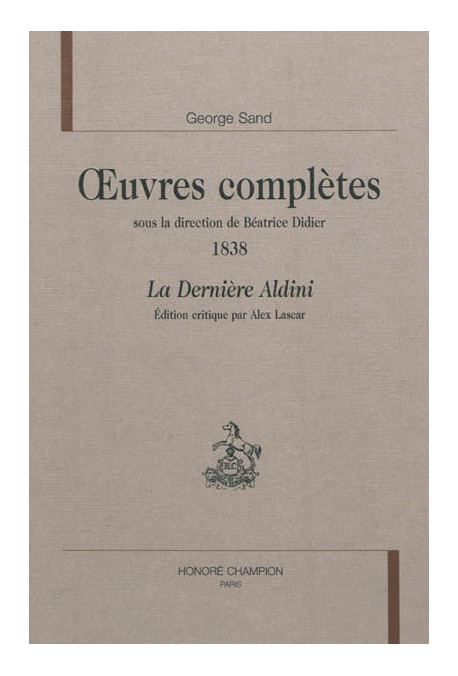 OEUVRES COMPLÈTES 1838. LA DERNIERE ALDINI