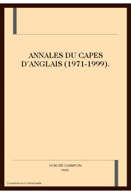ANNALES DU CAPES D´ANGLAIS (1971-1999).
