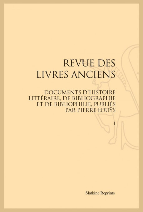 REVUE DES LIVRES ANCIENS