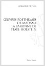 OEUVRES POSTHUMES DE MADAME LA BARONNE DE STAËL-HOLSTEIN
