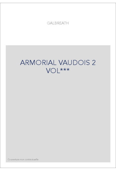 ARMORIAL VAUDOIS 2 VOL***