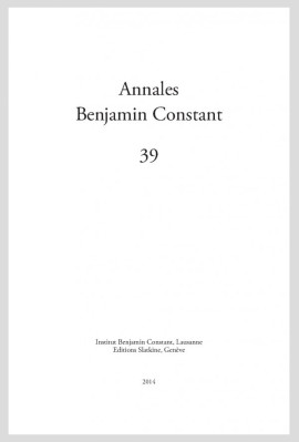 ANNALES BENJAMIN CONSTANT NUMÉRO 39/2014