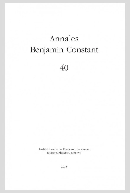 ANNALES BENJAMIN CONSTANT 40 2015