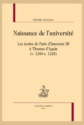 NAISSANCE DE L'UNIVERSITÉ