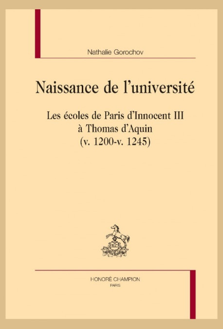 NAISSANCE DE L'UNIVERSITÉ