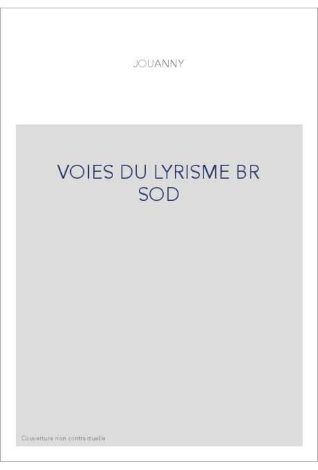 VOIES DU LYRISME BR SOD
