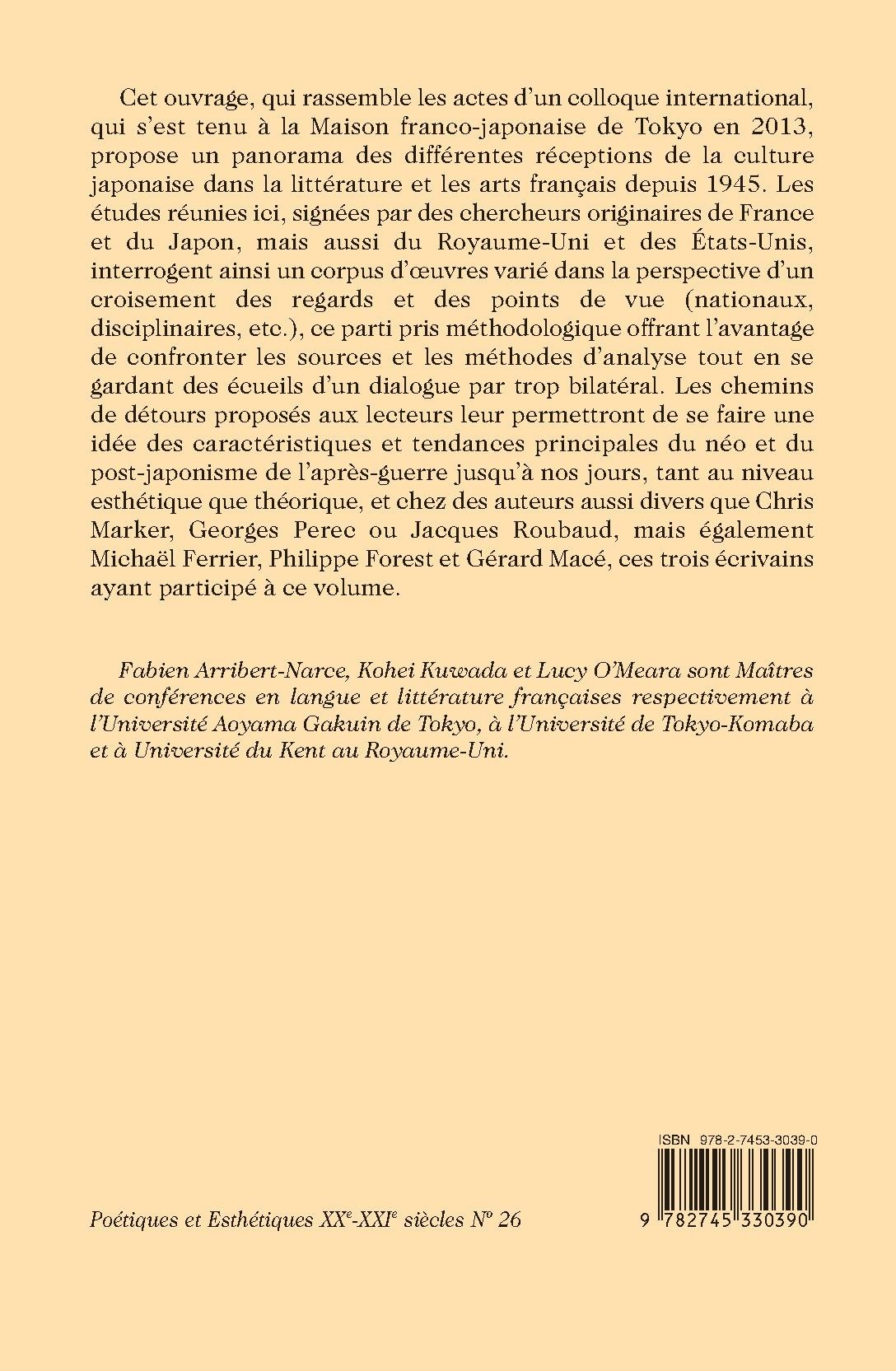 RÉCEPTIONS DE LA CULTURE JAPONAISE EN FRANCE DEPUIS 1945