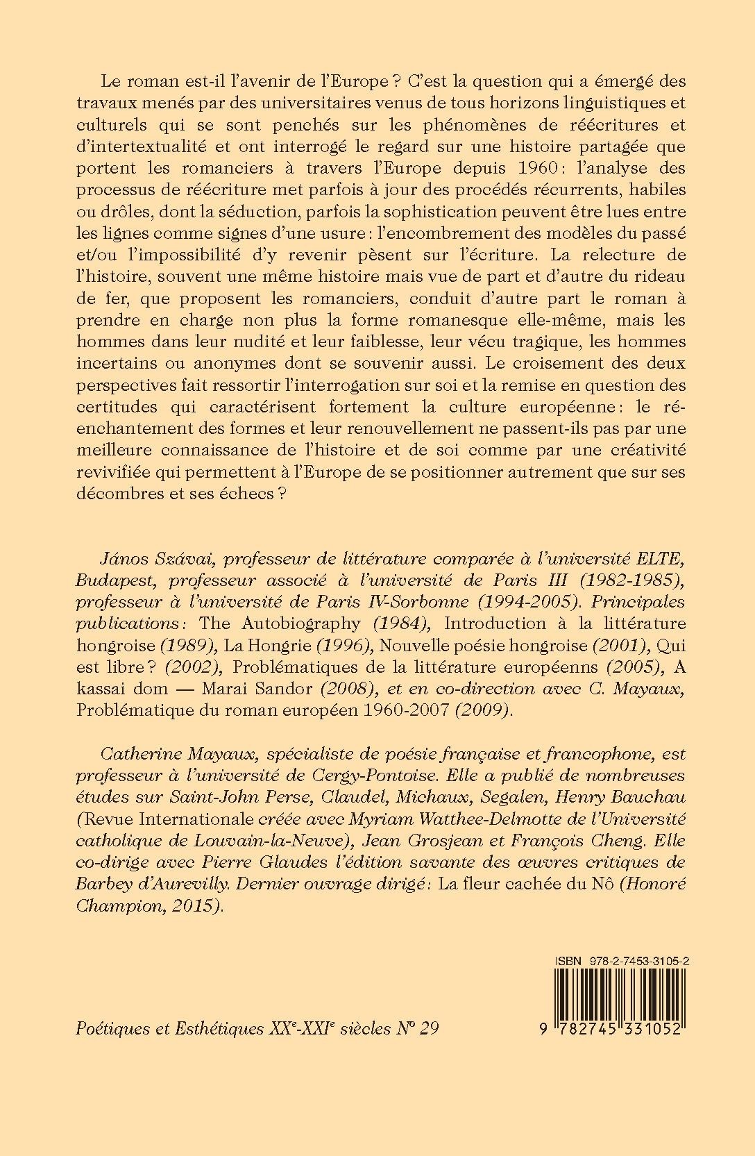 ROMANS EUROPÉENS DEPUIS 1960