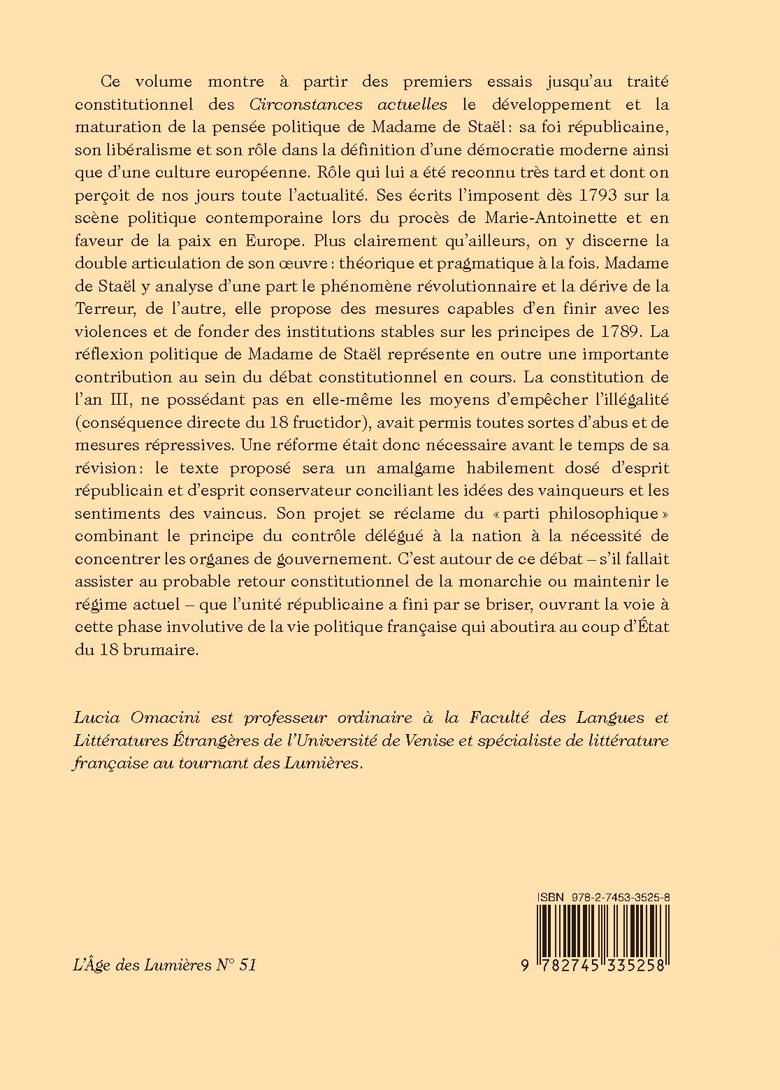 OEUVRES COMPLÈTES S.III. OEUVRES HISTORIQUES I. DES CIRCONSTANCES ACTUELLES ET AUTRES ESSAIS POLITIQUES...