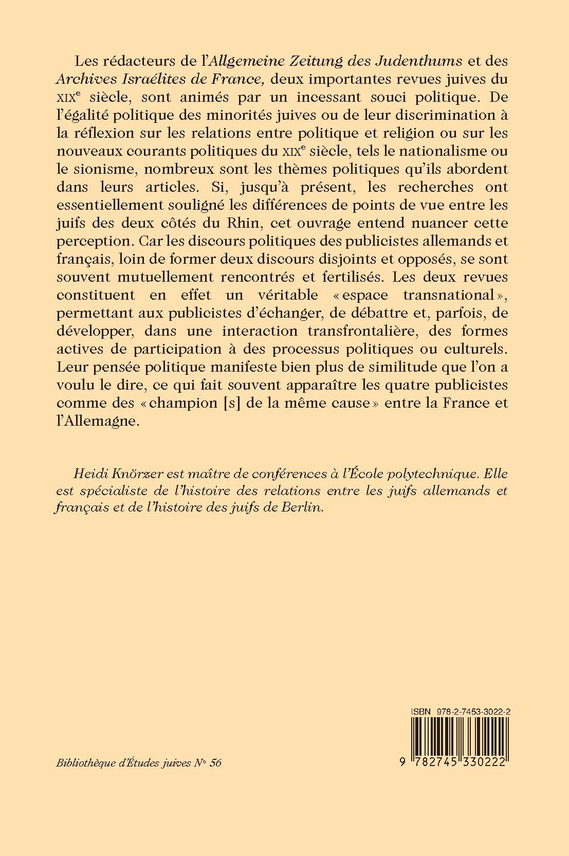 PUBLISCISTES JUIFS ENTRE FRANCE ET ALLEMAGNE