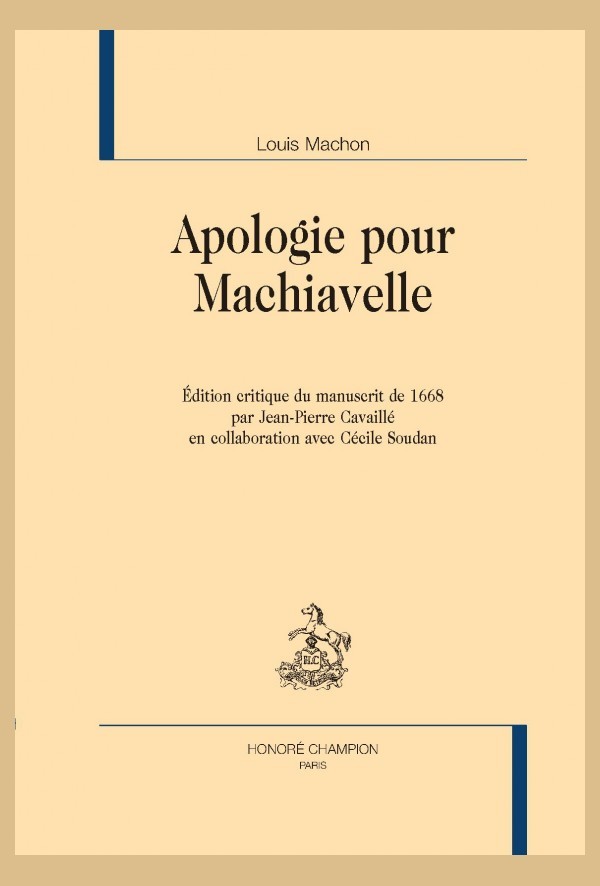 APOLOGIE POUR MACHIAVELLE