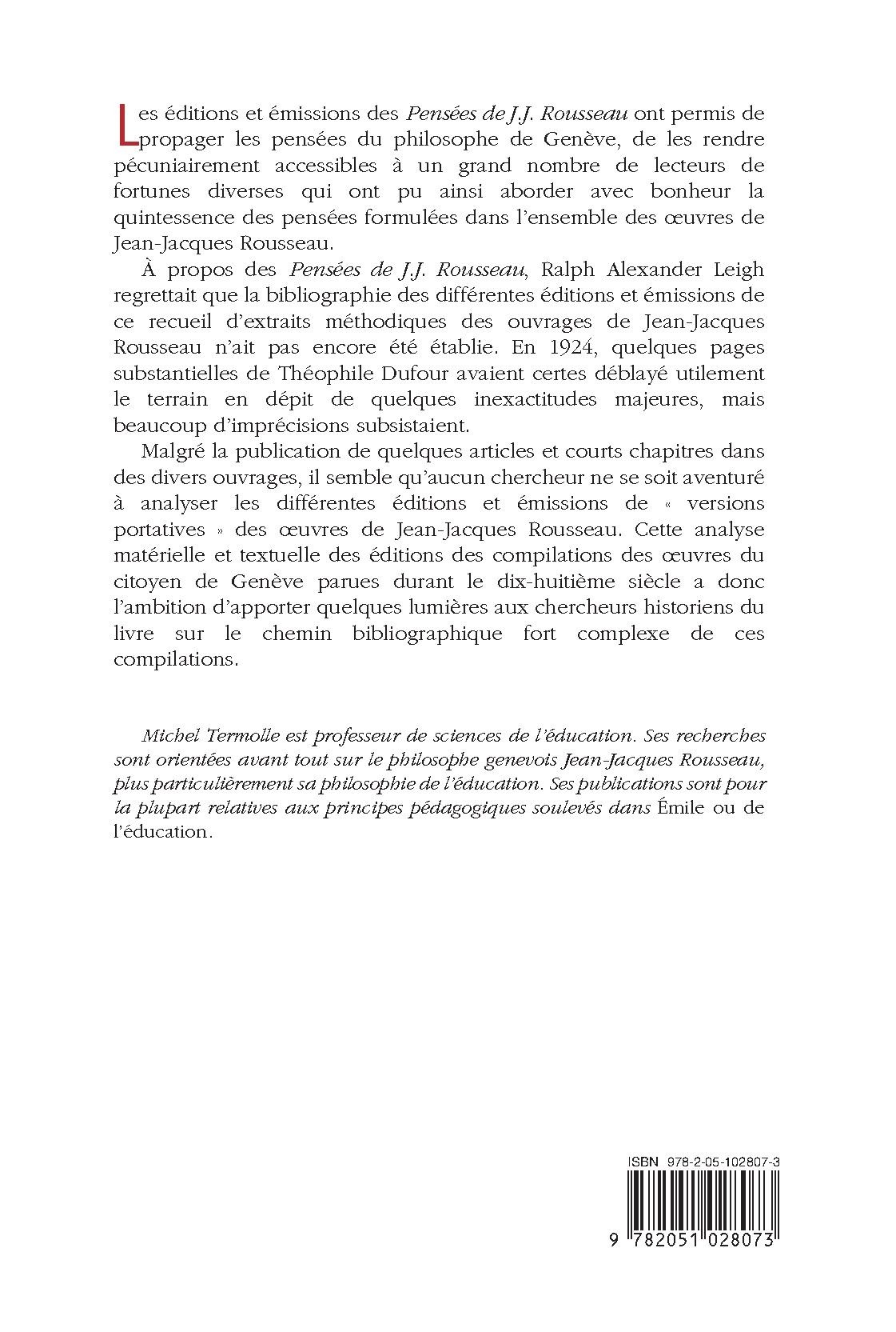 LES PENSÉES DE JEAN-JACQUES ROUSSEAU