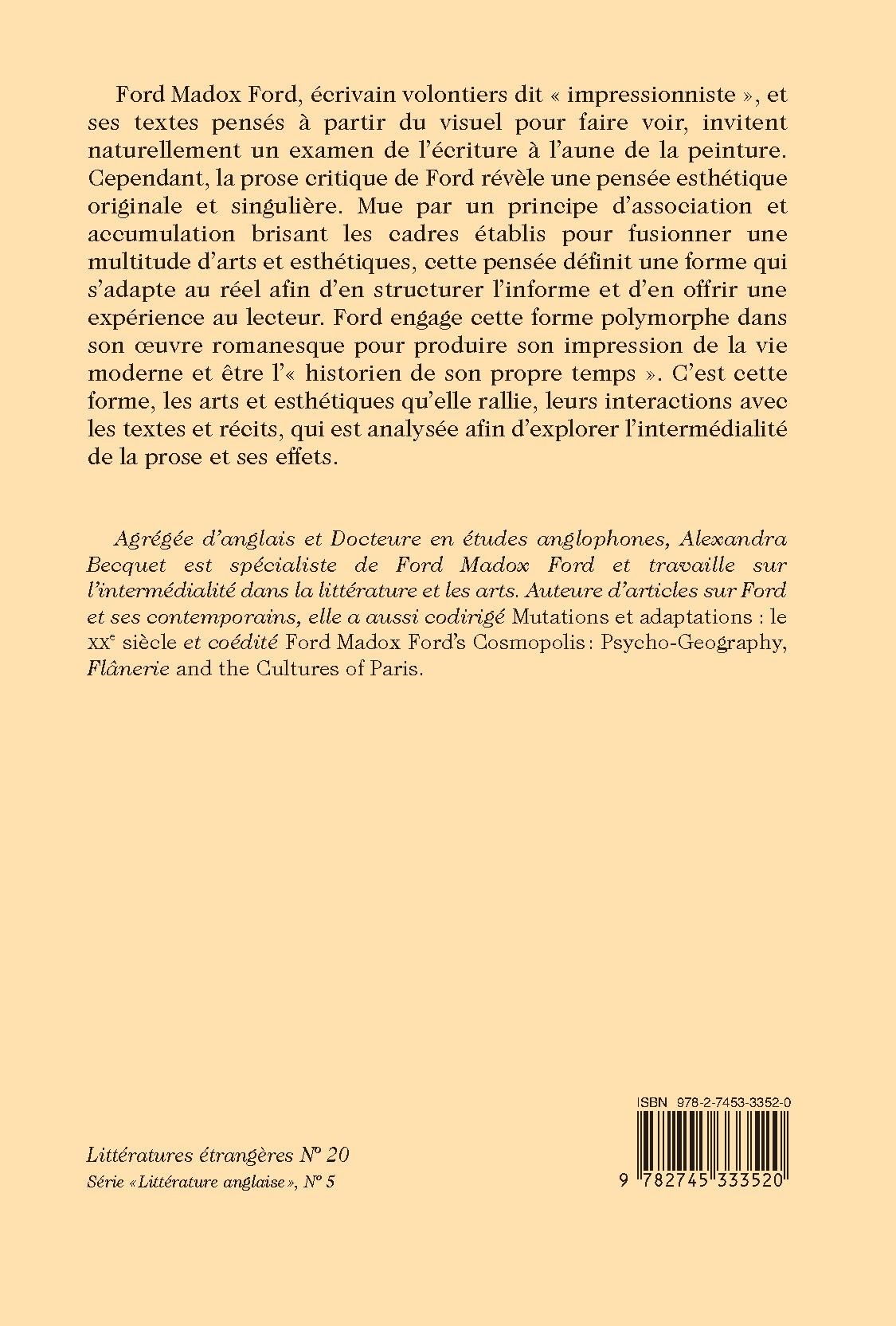 FORD MADOX FORD ET LES ARTS