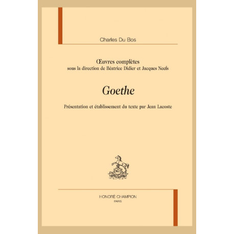 OEUVRES COMPLÈTES. GOETHE