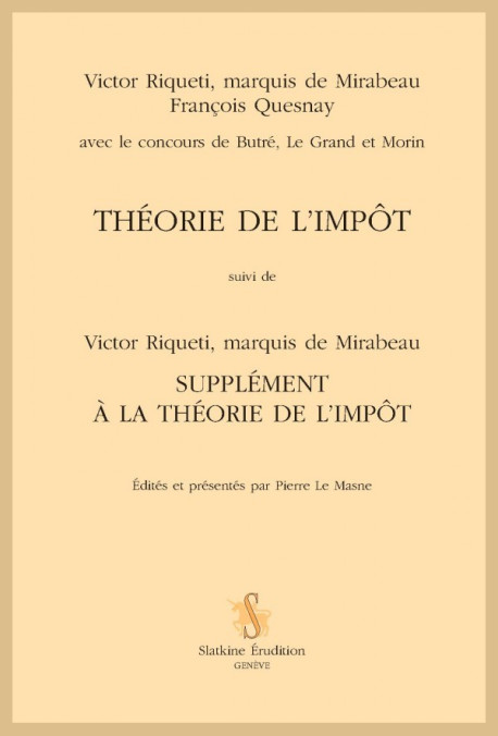 THÉORIE DE L'IMPÔT