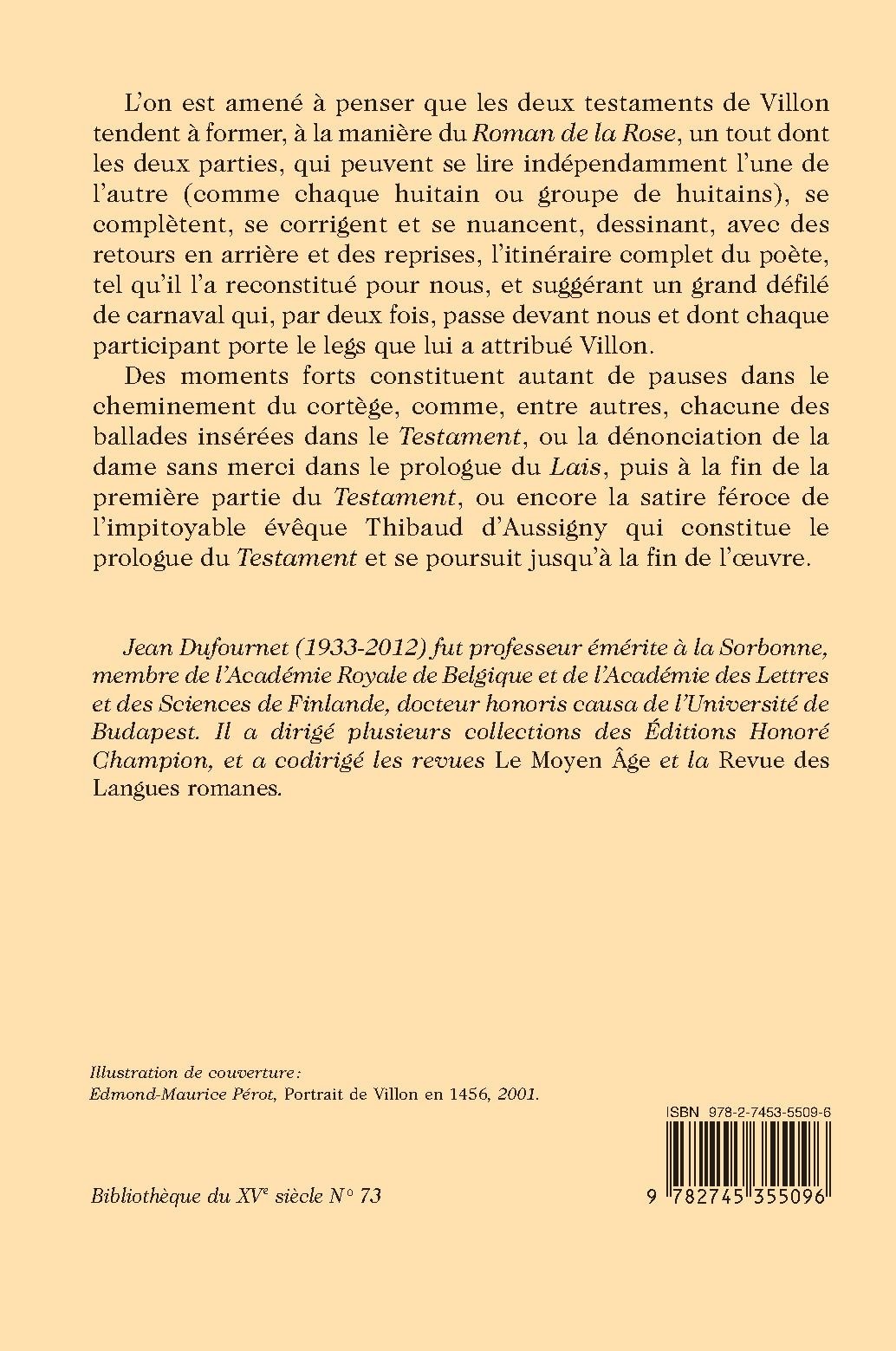 DERNIÈRES RECHERCHES SUR VILLON