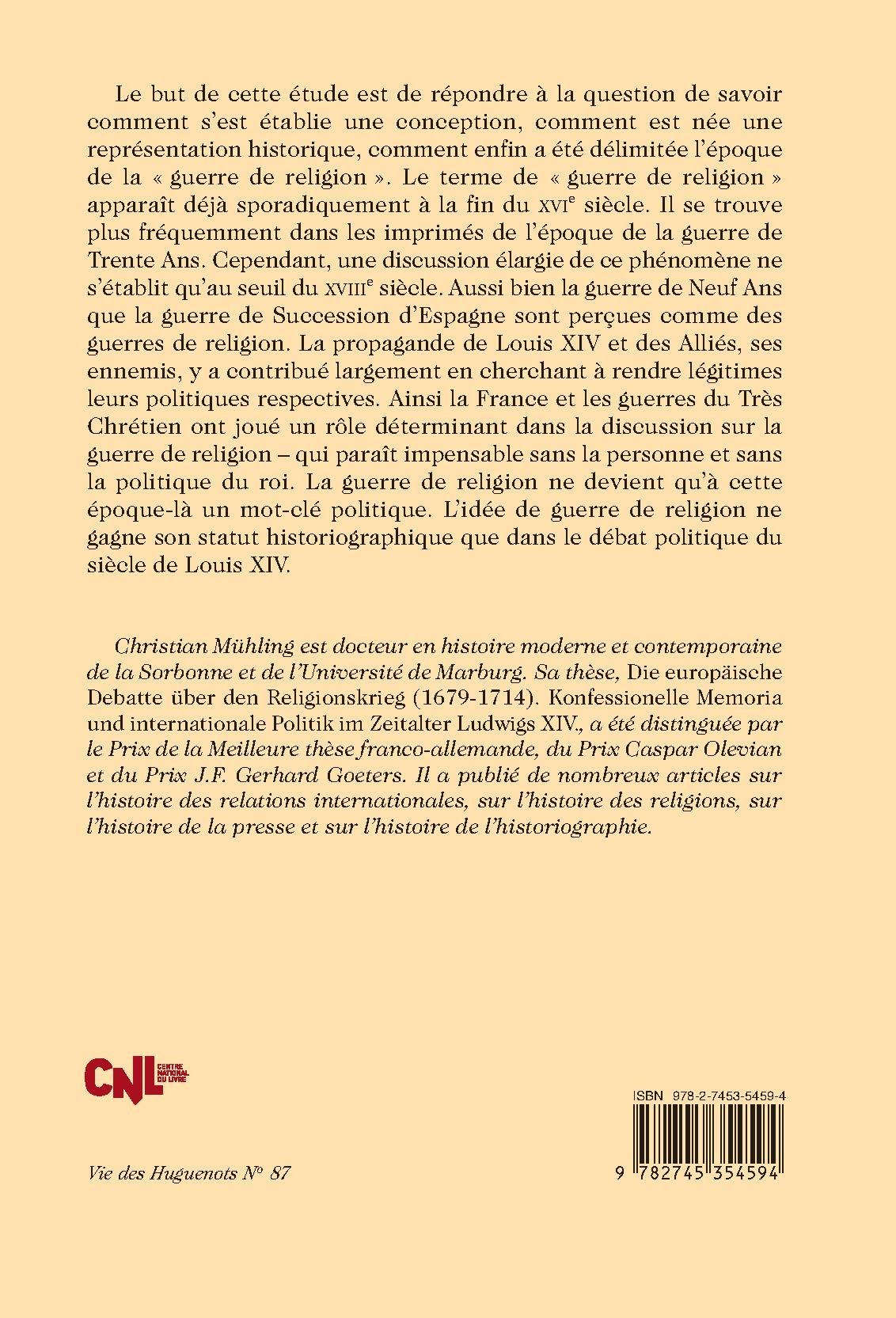 LE DÉBAT EUROPÉEN SUR LA GUERRE DE RELIGION (1679-1714)