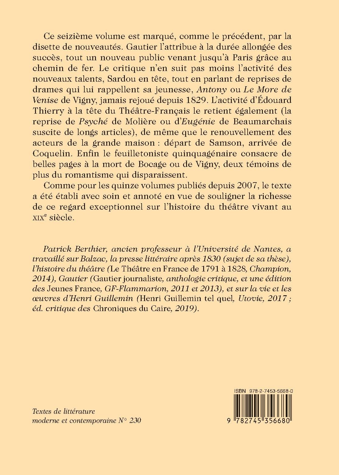 OEUVRES COMPLÈTES. SECTION VI. CRITIQUE THÉÂTRALE. TOME XVI. JUIN 1861 - SEPTEMBRE 1863