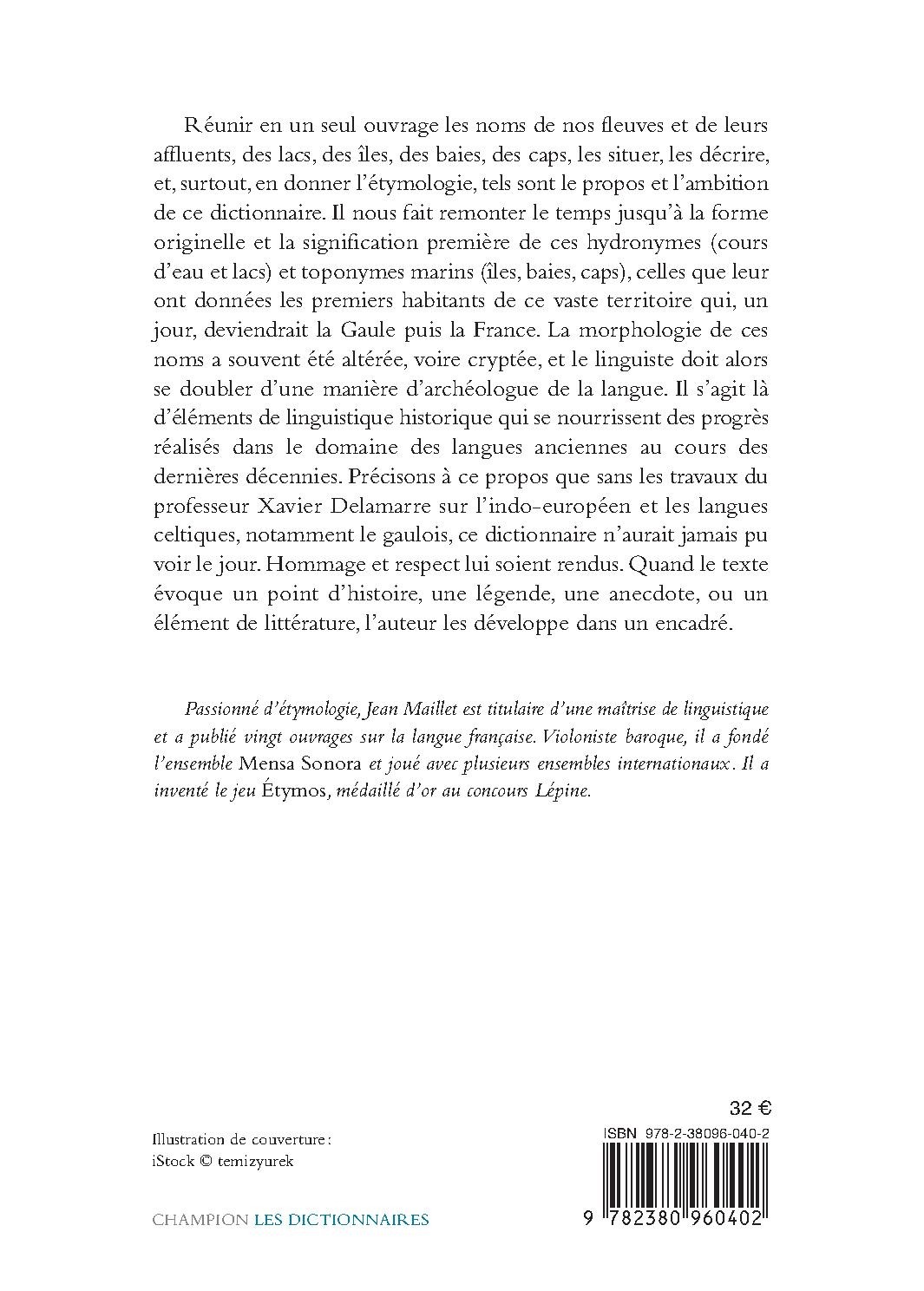 DICTIONNAIRE ÉTYMOLOGIQUE DES HYDRONYMES ET TOPONYMES NAUTIQUES