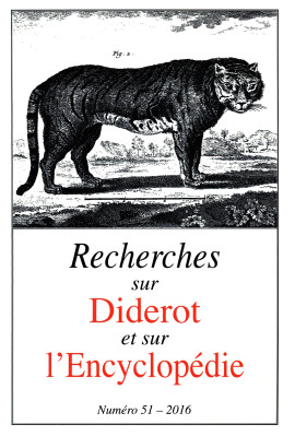 RECHERCHES SUR DIDEROT ET SUR L'ENCYCLOPÉDIE 51 - 2016