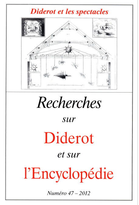 RECHERCHES SUR DIDEROT ET SUR L'ENCYCLOPÉDIE 47 - 2012