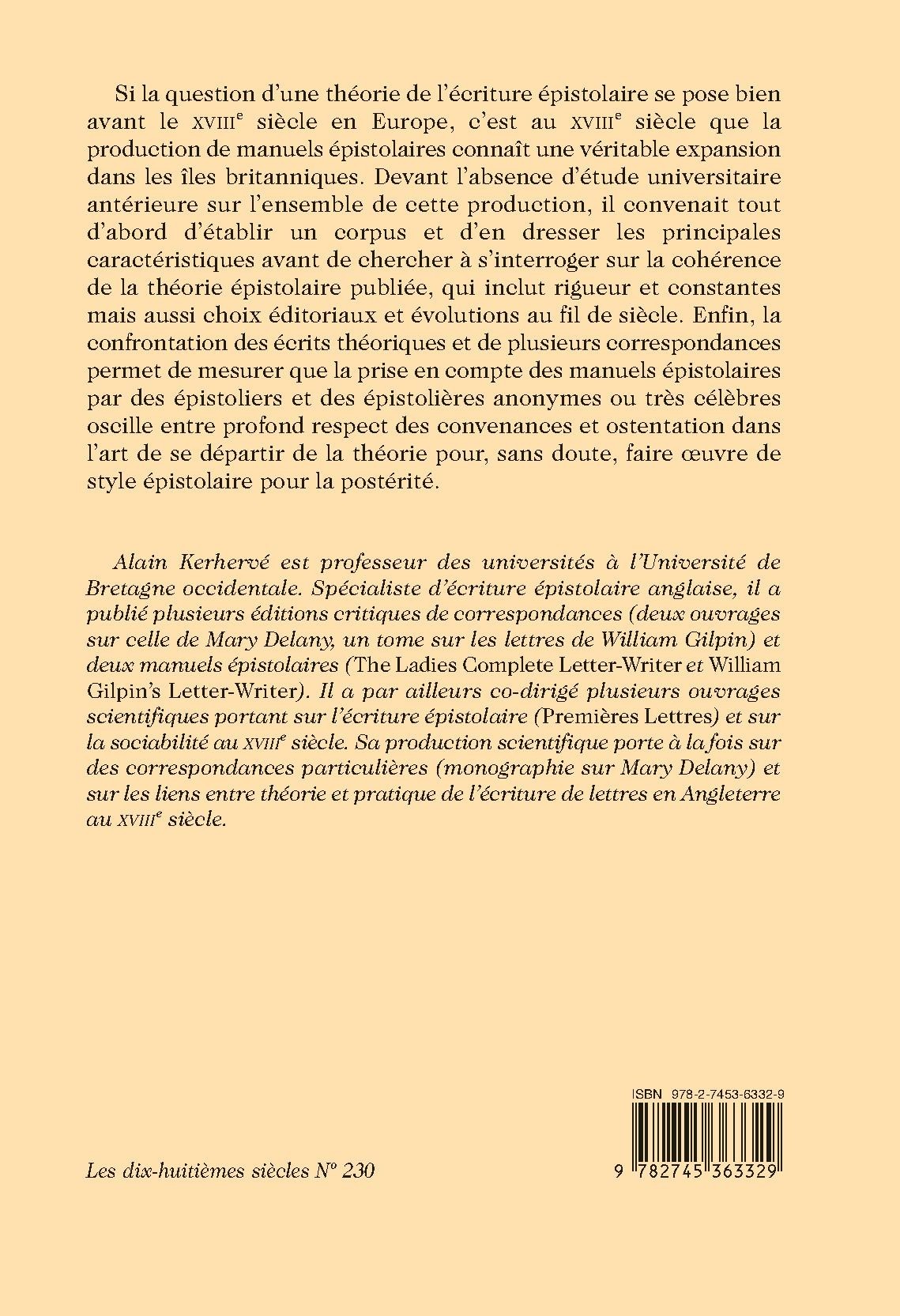 DE LA THÉORIE A LA PRATIQUE : LE RÔLE DES MANUELS ÉPISTOLAIRES ANGLAIS DU XVIIIE SIÈCLE
